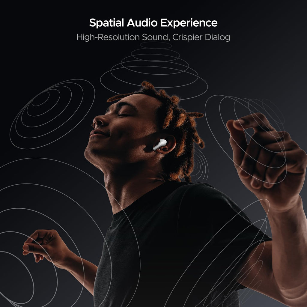 boAt Airdopes 300, Cinematic Spatial Audio, 50HRS Battery, 4Mic AI ENx, Fast Charge, App Support, Low Latency, IPX4, v5.3 Bluetooth Earbuds, TWS Ear Buds Wireless Earphones with mic (Chrome White)