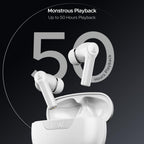 boAt Airdopes 300, Cinematic Spatial Audio, 50HRS Battery, 4Mic AI ENx, Fast Charge, App Support, Low Latency, IPX4, v5.3 Bluetooth Earbuds, TWS Ear Buds Wireless Earphones with mic (Chrome White)