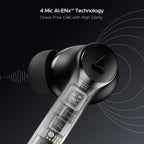 boAt Airdopes 300, Cinematic Spatial Audio, 50HRS Battery, 4Mic AI ENx, Fast Charge, App Support, Low Latency, IPX4, v5.3 Bluetooth Earbuds, TWS Ear Buds Wireless Earphones with mic (Gunmetal Black)