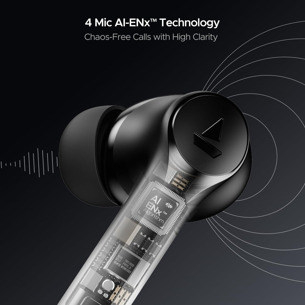 boAt Airdopes 300, Cinematic Spatial Audio, 50HRS Battery, 4Mic AI ENx, Fast Charge, App Support, Low Latency, IPX4, v5.3 Bluetooth Earbuds, TWS Ear Buds Wireless Earphones with mic (Gunmetal Black)