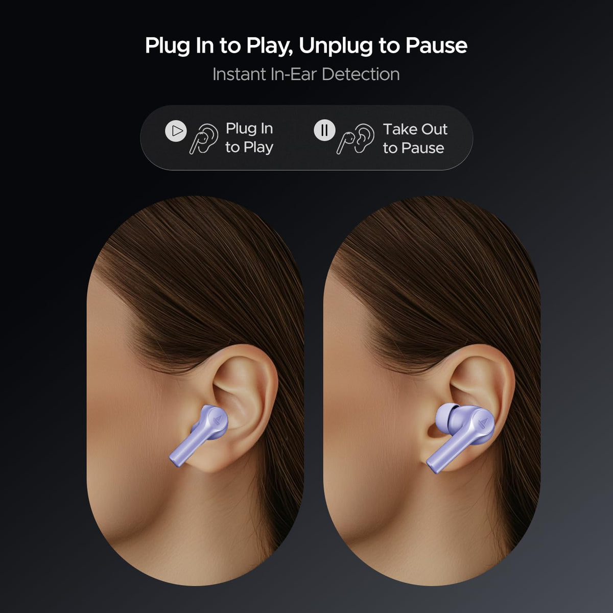 boAt Airdopes 300, Cinematic Spatial Audio, 50HRS Battery, 4Mic AI ENx, Fast Charge, App Support, Low Latency, IPX4, v5.3 Bluetooth Earbuds, TWS Ear Buds Wireless Earphones with mic (Purple Haze)
