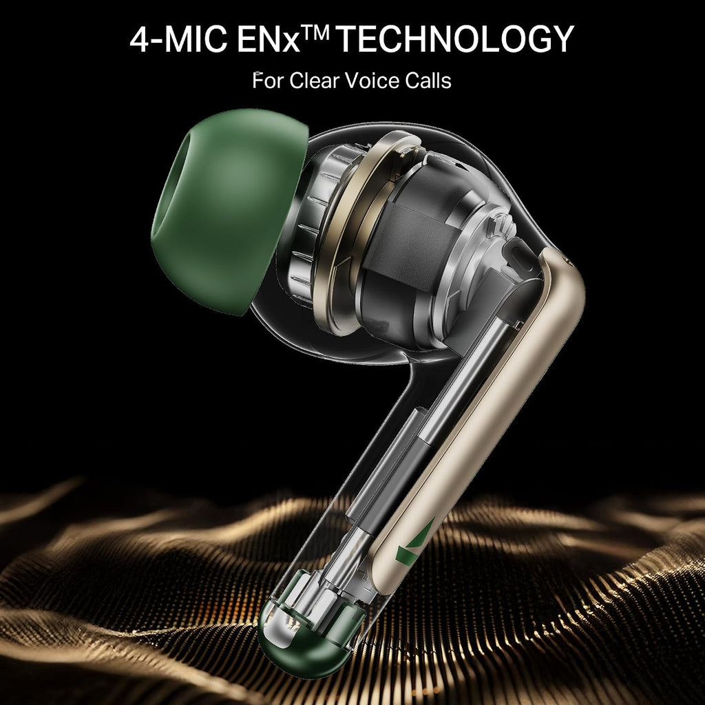 boAt Airdopes 141 Elite ANC, ANC(~35dB), 4Mics ENx Tech, 42H Battery, Fast Charge,Stream Ad Free Music via App Support, IPX5, Bluetooth Earbuds, TWS Ear Buds Wireless Earphones with mic (Green)