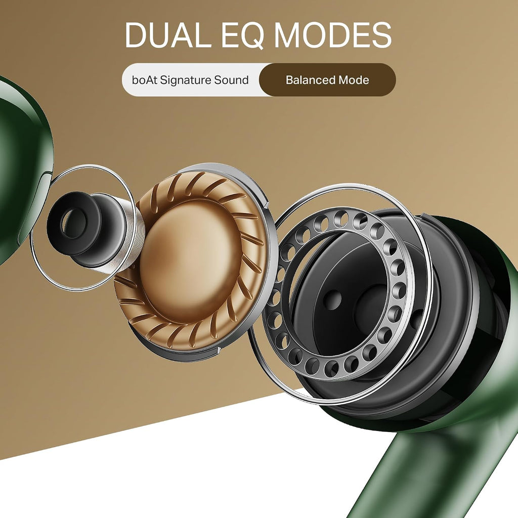boAt Airdopes 141 Elite ANC, ANC(~35dB), 4Mics ENx Tech, 42H Battery, Fast Charge,Stream Ad Free Music via App Support, IPX5, Bluetooth Earbuds, TWS Ear Buds Wireless Earphones with mic (Green)