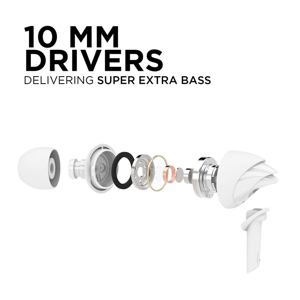 boAt Bassheads 100 in Ear Wired Earphones with Mic(White)
