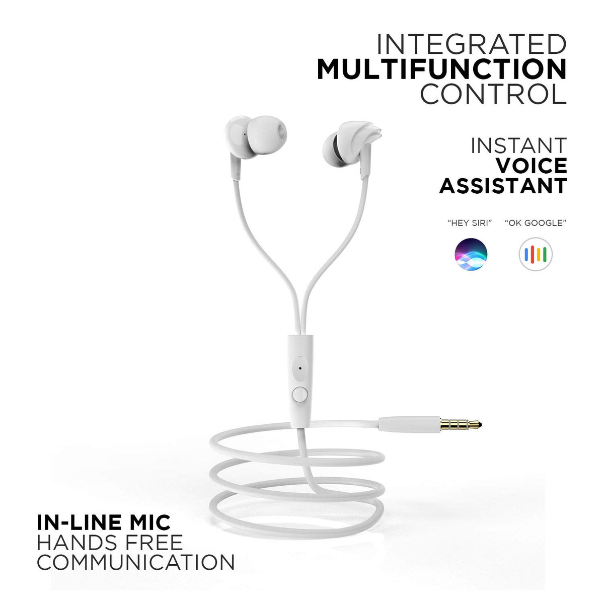 boAt Bassheads 100 in Ear Wired Earphones with Mic(White)