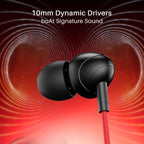 boAt Bassheads 211 Wired Earphones with 10mm Drivers, Signature Sound, in-Line Microphone, 3.5mm Jack, Voice Assistant & 120cm Cables (Raging Black)