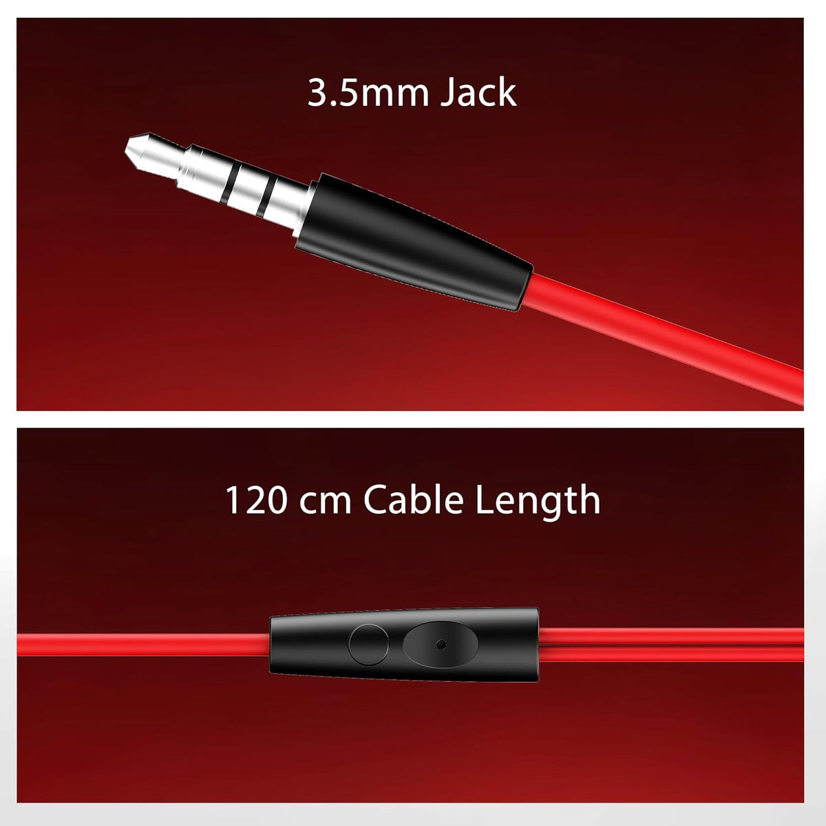 boAt Bassheads 211 Wired Earphones with 10mm Drivers, Signature Sound, in-Line Microphone, 3.5mm Jack, Voice Assistant & 120cm Cables (Raging Black)