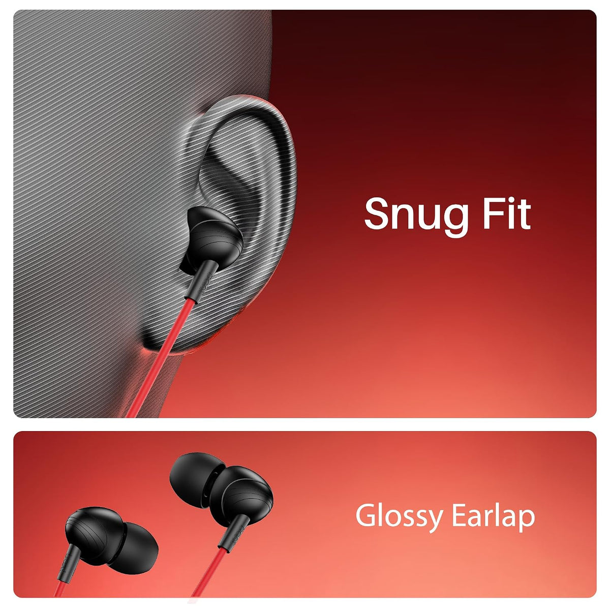 boAt Bassheads 211 Wired Earphones with 10mm Drivers, Signature Sound, in-Line Microphone, 3.5mm Jack, Voice Assistant & 120cm Cables (Raging Black)