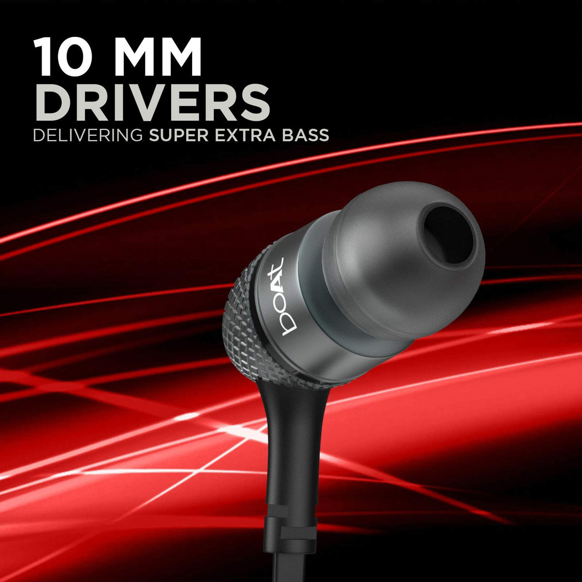 boAt Bassheads 225 Wired in Ear Earphone with Mic (Black)