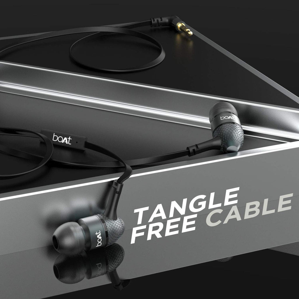 boAt Bassheads 225 Wired in Ear Earphone with Mic (Black)
