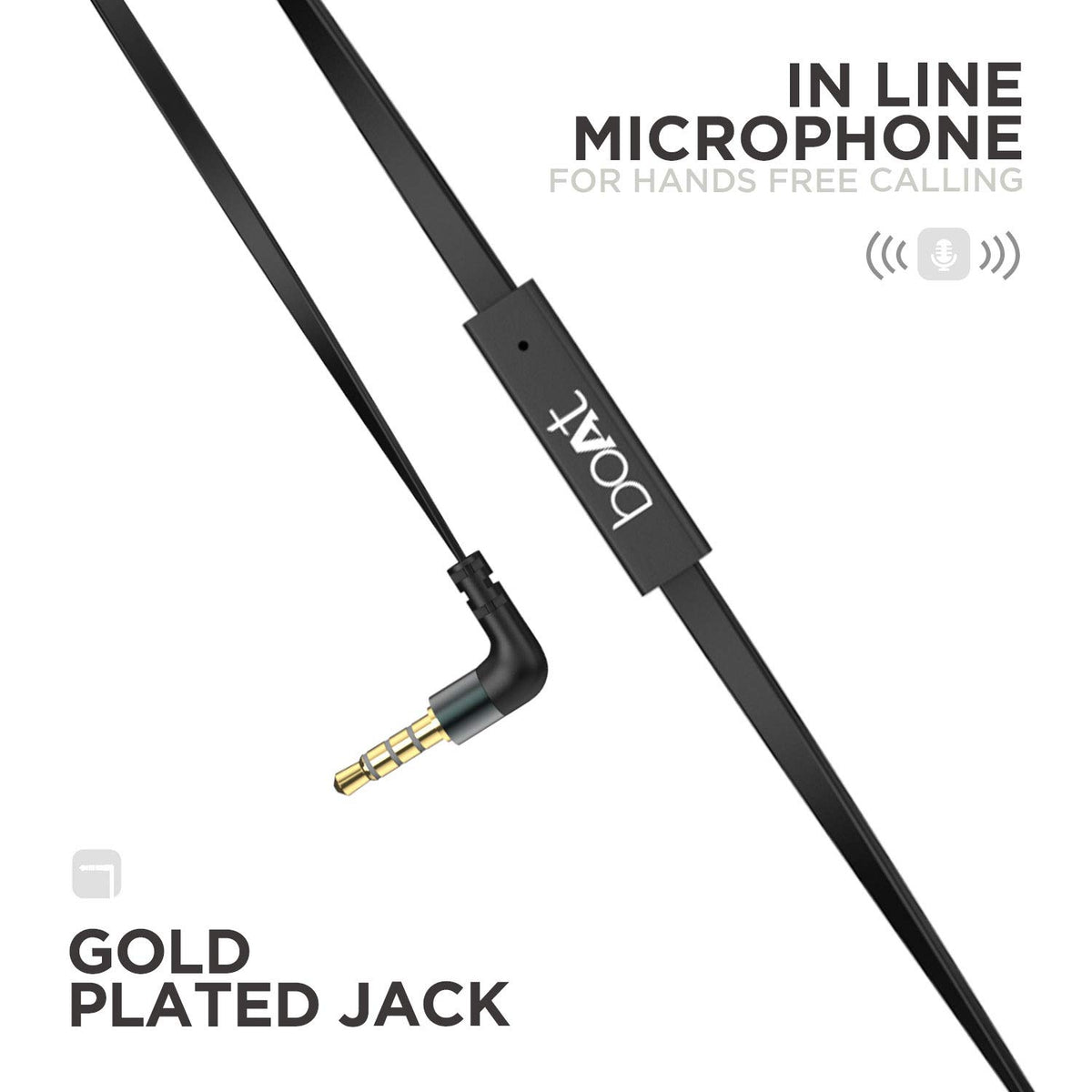 boAt Bassheads 225 Wired in Ear Earphone with Mic (Black)