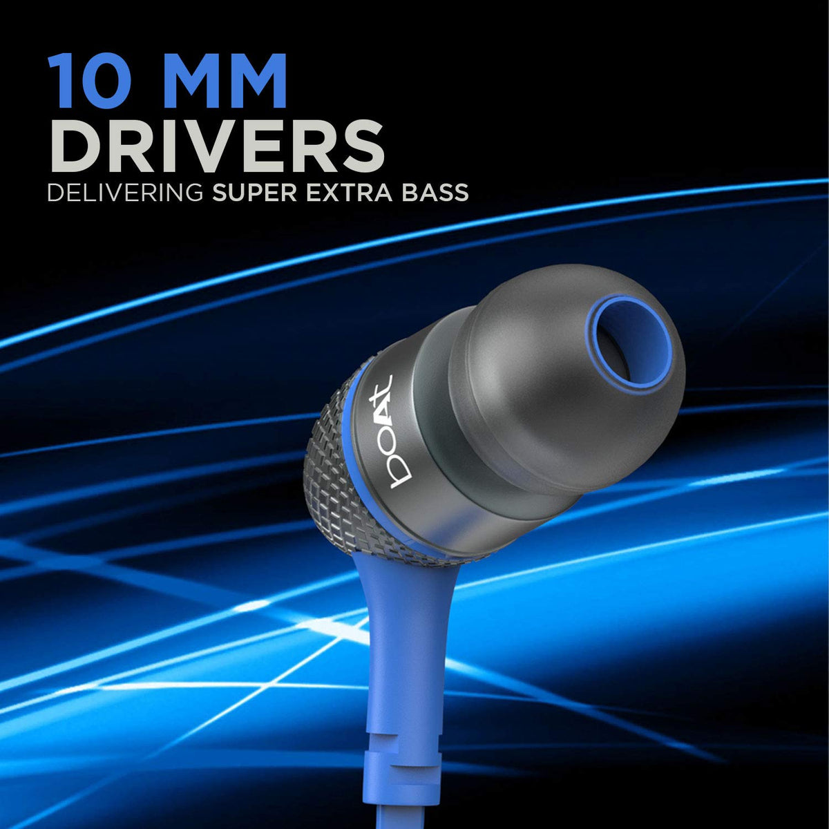 boAt Bassheads 225 Wired in Ear Earphone with Mic (Blue)