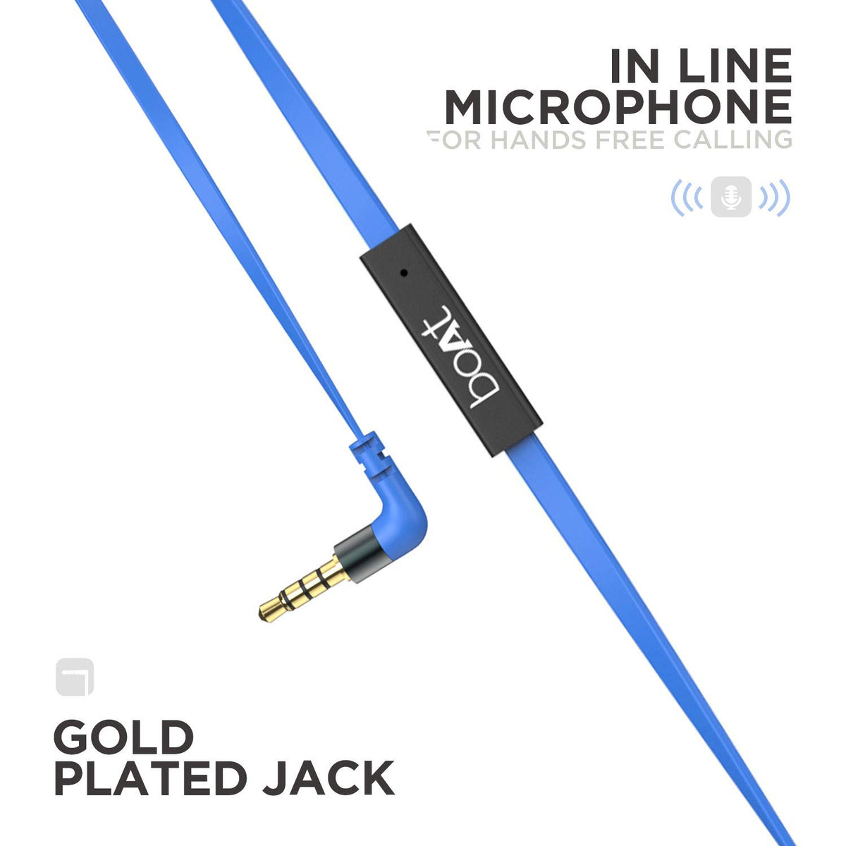 boAt Bassheads 225 Wired in Ear Earphone with Mic (Blue)