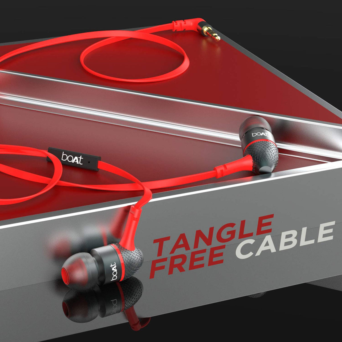 boAt Bassheads 225 Wired in Ear Earphone with Mic (Red)