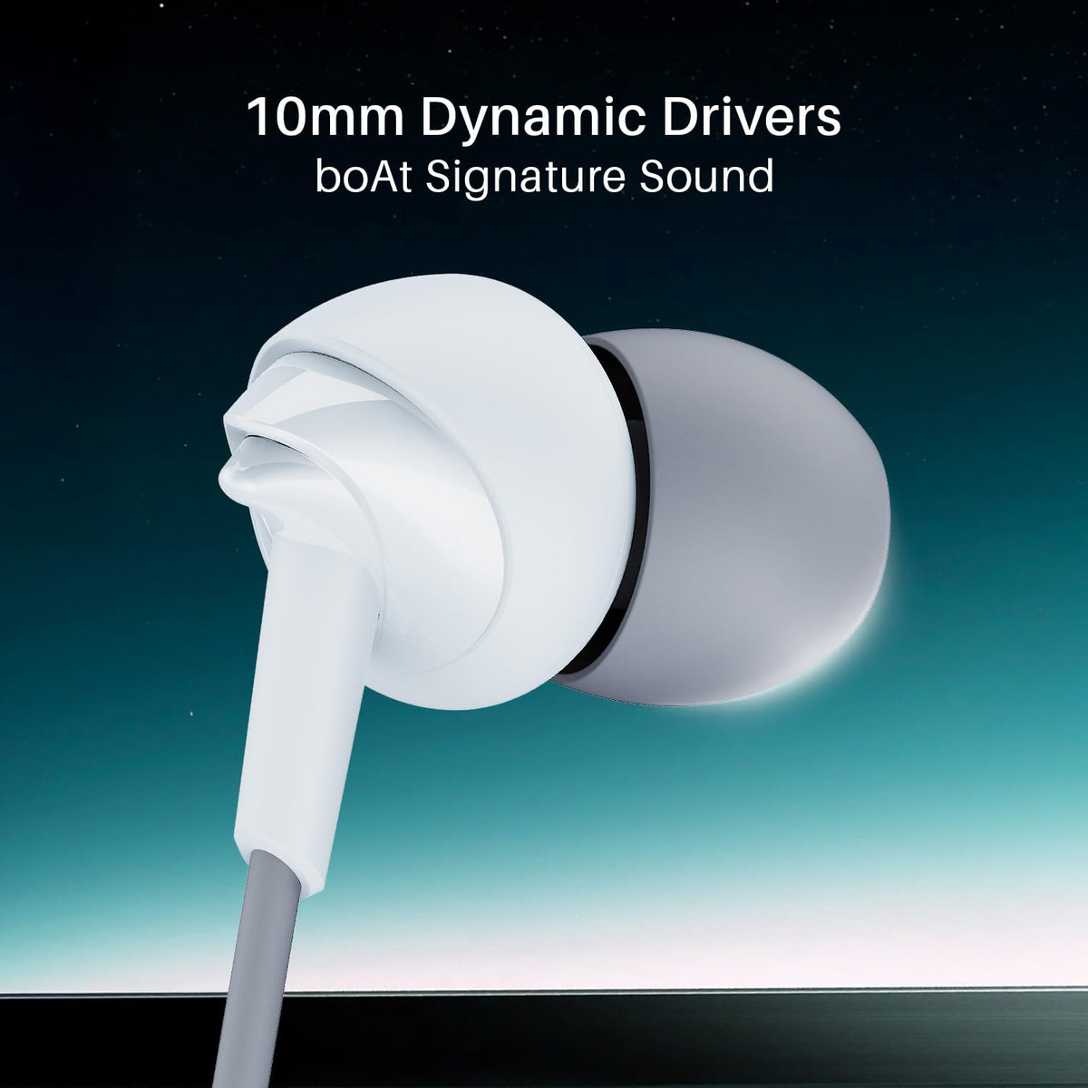 boAt Bassheads 300C Wired Earphones,Type-C Jack, 10mm Drivers, Signature Sound, in-Line Microphone, Integrated Controls, Voice Assistant & 120cm Cable (Cool Grey)