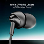 boAt Bassheads 300C Wired Earphones,Type-C Jack, 10mm Drivers, Signature Sound, in-Line Microphone, Integrated Controls, Voice Assistant & 120cm Cable (Active Black)