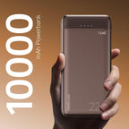 boAt EnergyShroom PB300 Neo 10000mAh Power Bank with 22.5W Fast Charging, 3X Output Ports, Supports Android, iPhone, Tablets, Earbuds (Mocha Brown)
