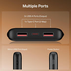 boAt EnergyShroom PB300 Neo 10000mAh Power Bank with 22.5W Fast Charging, 3X Output Ports, Supports Android, iPhone, Tablets, Earbuds (Phantom Black)