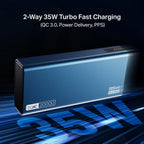 boAt Energyshroom PB435 20000 mAh 35W Super Fast Charging Power Bank, Smart 12 Layer Protection (4X Output Ports, Supports Android, iPhone, Tablets, Earbuds, etc.) (Navy Blue)