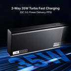 boAt Energyshroom PB435 20000 mAh 35W Super Fast Charging Power Bank, Smart 12 Layer Protection (4X Output Ports, Supports Android, iPhone, Tablets, Earbuds, etc.) (Onyx Black)