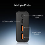 boAt Energyshroom PB435 20000 mAh 35W Super Fast Charging Power Bank, Smart 12 Layer Protection (4X Output Ports, Supports Android, iPhone, Tablets, Earbuds, etc.) (Onyx Black)