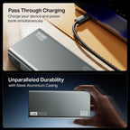 boAt Energyshroom PB435 20000 mAh 35W Super Fast Charging Power Bank, Smart 12 Layer Protection (4X Output Ports, Supports Android, iPhone, Tablets, Earbuds, etc.) (Stone Grey)