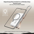 boAt Energyshroom PB330 MagnaCharge 10000 mAh Magnetic Wireless Power Bank w/ 15W Wireless Charging, Metal Stand,Magnacharge Ring for iPhone and Android Phones w/Wireless Charge(White)