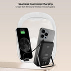 boAt Energyshroom PB330 MagnaCharge 10000 mAh Magnetic Wireless Power Bank w/ 15W Wireless Charging, Metal Stand,Magnacharge Ring for iPhone and Android Phones w/Wireless Charge(White)