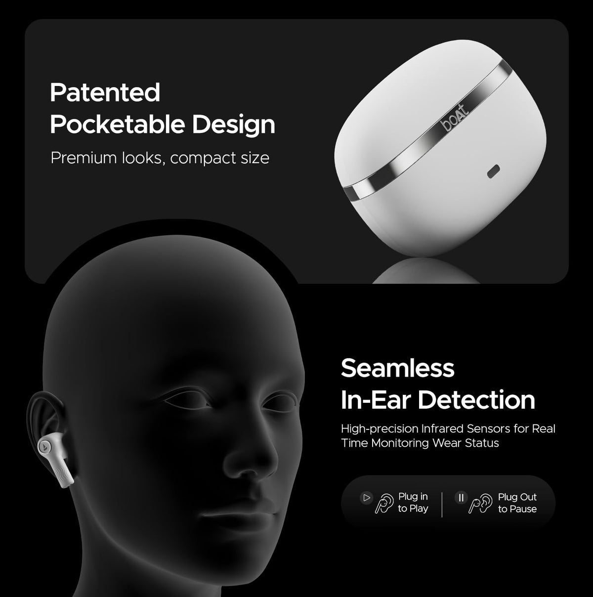 boAt Nirvana Ion, 120HRS Battery, Crystal Bionic Sound w/Dual EQ Modes, 4Mics ENx, App Support, Low Latency, IPX4, v.5.2 Bluetooth Earbuds, TWS Ear Buds Wireless Earphones with mic (Ivory White)