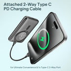 boAt Qi2 Certified PB330 Pro Magsafe 10000mAh Power Bank,15W Wireless Fast Charging, Digital Display, Built-in Retractable Stand & Cable for iPhone 15/16/17/Pro/Max/Air/S25/Ultra/Pixel (Ash Black)