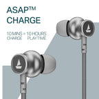 boAt Rockerz 113, 40H Battery, Dual Pair, Fast Charge, ENx Tech, App Support, Magnetic Buds, Bluetooth Neckband, Wireless with Mic in Ear Earphones (Ash Grey)