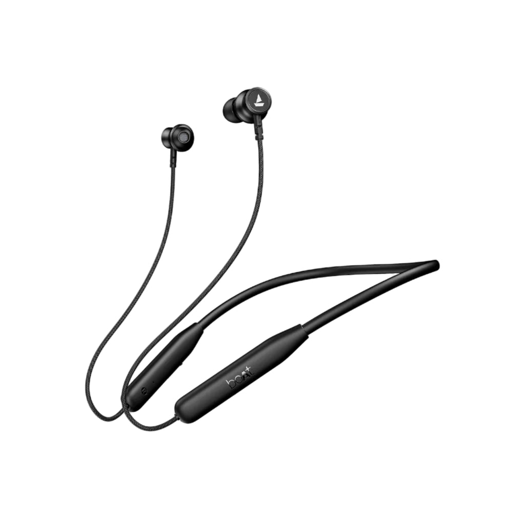 boAt Rockerz 113, 40 Hours Battery, Dual Pair, Fast Charge, ENx Technology, App Support, Magnetic Buds, Bluetooth Neckband, Wireless in Ear Earphones with Mic (Active Black)