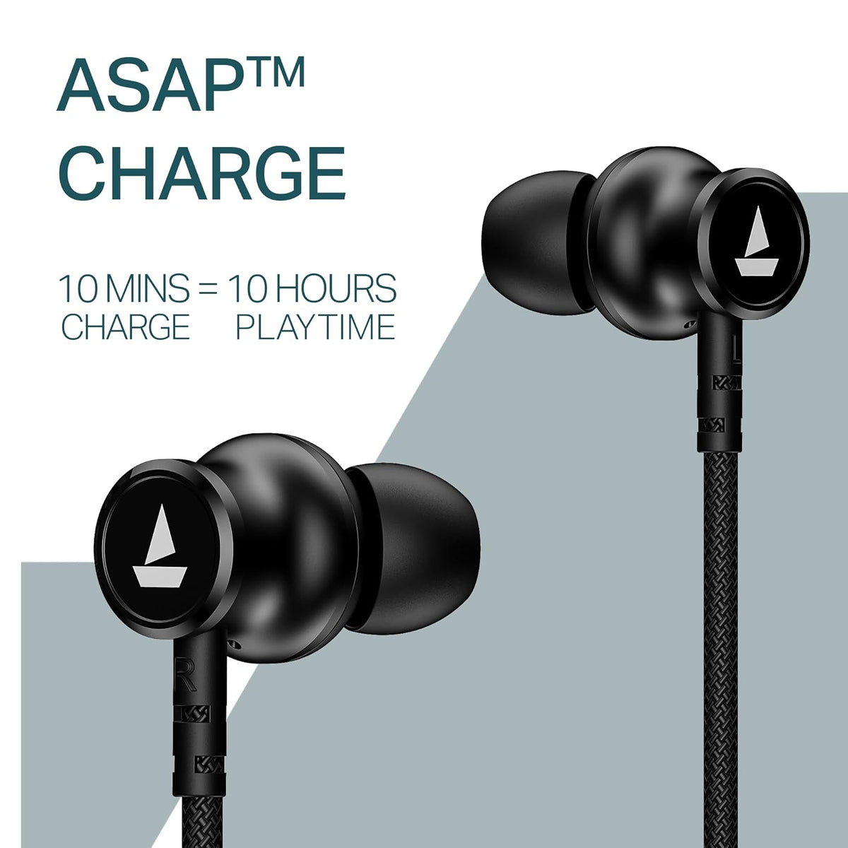 boAt Rockerz 113, 40 Hours Battery, Dual Pair, Fast Charge, ENx Technology, App Support, Magnetic Buds, Bluetooth Neckband, Wireless in Ear Earphones with Mic (Active Black)