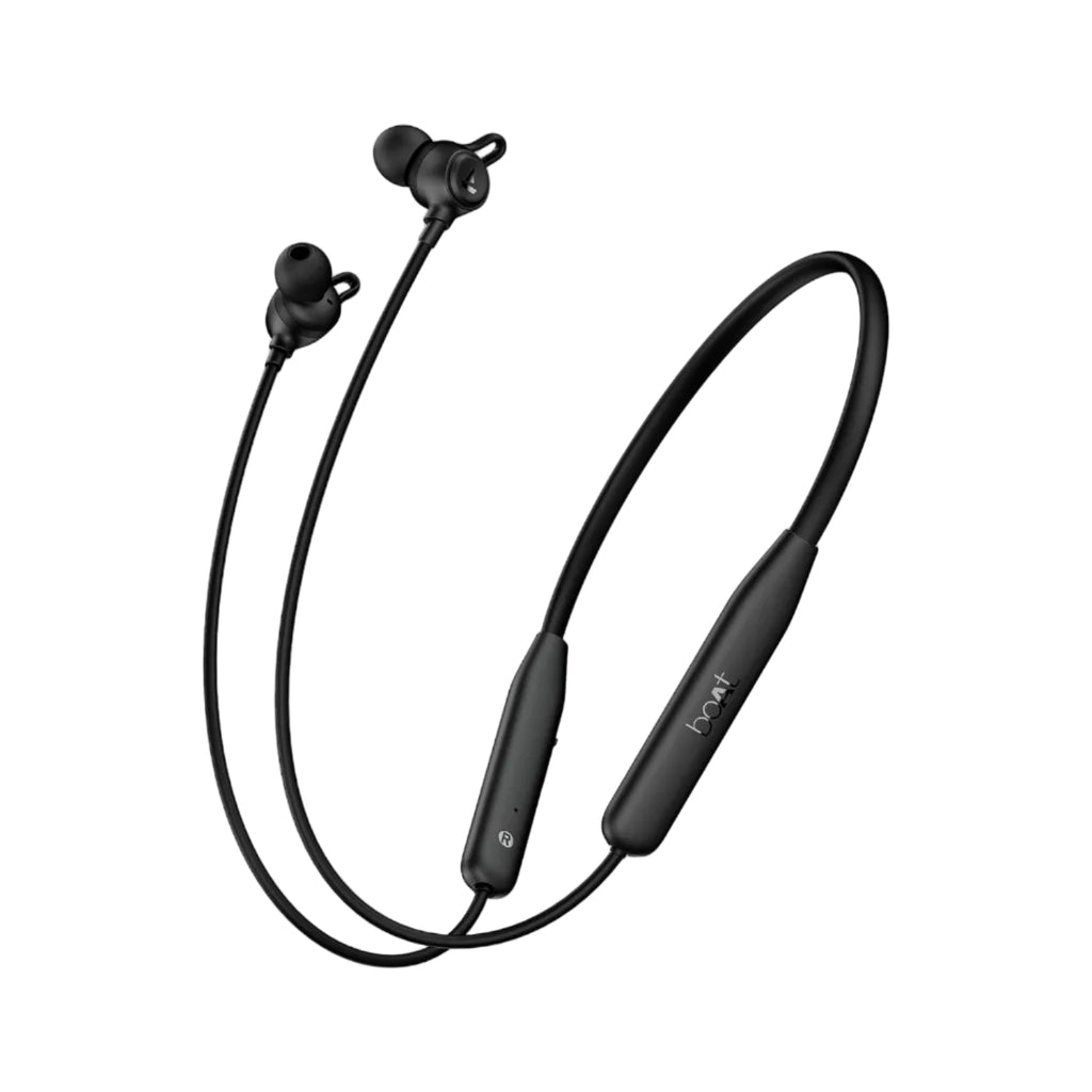 boAt Rockerz 200, 40H Battery, Signature Sound, ENx Tech, Dual Pairing, 60 ms Low Latency, IPX5, ASAP Charge, Magnetic Buds, Bluetooth Neckband, Wireless with Mic Earphones (Active Black)