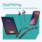 boAt Rockerz 202, ENx Tech, 20H Battery, in Ear, Dual Pair, Fast Charge, Magnetic Buds, Stream Ad Free Music via App Support, Bluetooth Neckband, Wireless with Mic Earphones (Active Black)