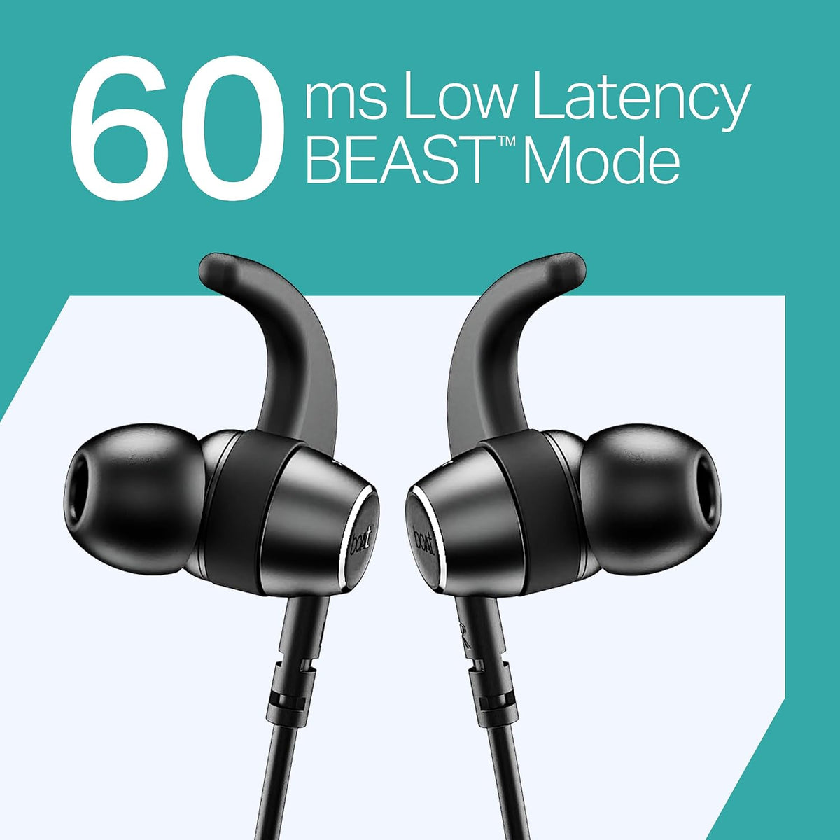 boAt Rockerz 202, ENx Tech, 20H Battery, in Ear, Dual Pair, Fast Charge, Magnetic Buds, Stream Ad Free Music via App Support, Bluetooth Neckband, Wireless with Mic Earphones (Active Black)