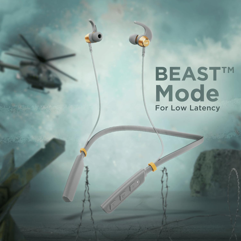 boAt Rockerz 235 Pro Wireless Bluetooth Neckband Earphone, Upto 20 hrs of Playtime, Beast Mode, Low Latency, IPX5 Water & Sweat Resistance, ENx Technology, Bluetooth v5.2(Ash Grey)