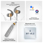 boAt Rockerz 235 Pro Wireless Bluetooth Neckband Earphone, Upto 20 hrs of Playtime, Beast Mode, Low Latency, IPX5 Water & Sweat Resistance, ENx Technology, Bluetooth v5.2(Ash Grey)