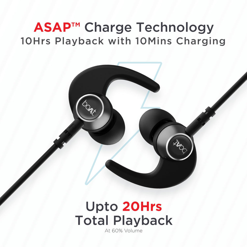 boAt Rockerz 235 Pro Wireless Bluetooth Neckband Earphone, Upto 20 hrs of Playtime, Beast Mode, Low Latency, IPX5 Water & Sweat Resistance, ENx Technology, Bluetooth v5.2(Active Black)