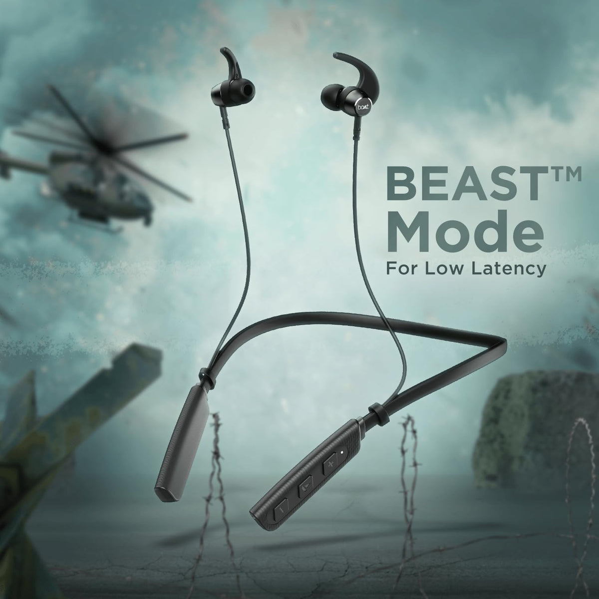 boAt Rockerz 235 Pro Wireless Bluetooth Neckband Earphone, Upto 20 hrs of Playtime, Beast Mode, Low Latency, IPX5 Water & Sweat Resistance, ENx Technology, Bluetooth v5.2(Active Black)
