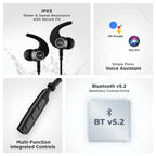 boAt Rockerz 235 Pro Wireless Bluetooth Neckband Earphone, Upto 20 hrs of Playtime, Beast Mode, Low Latency, IPX5 Water & Sweat Resistance, ENx Technology, Bluetooth v5.2(Active Black)