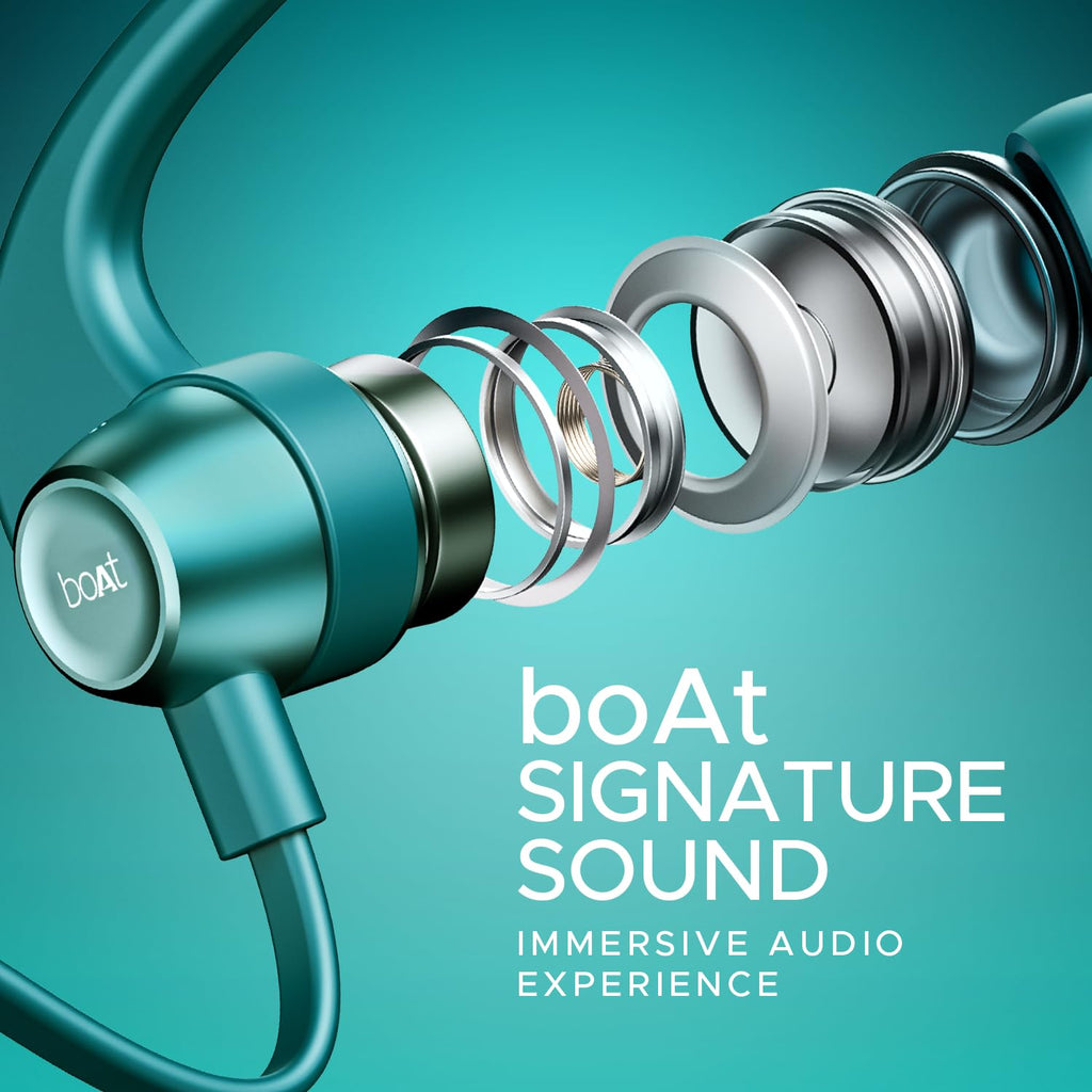 boAt Rockerz 255 Pro+, 60H Battery, Fast Charge, IPX7, Dual Pair,Low Latency,Magnetic Buds, App Support, in Ear Bluetooth Neckband, Wireless with Mic Earphones (Teal Grey)