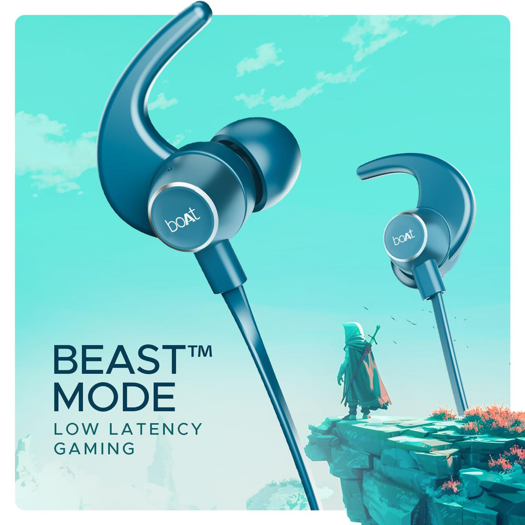 boAt Rockerz 255 Pro+, 60H Battery, Fast Charge, IPX7, Dual Pair,Low Latency,Magnetic Buds, App Support, in Ear Bluetooth Neckband, Wireless with Mic Earphones (Teal Grey)