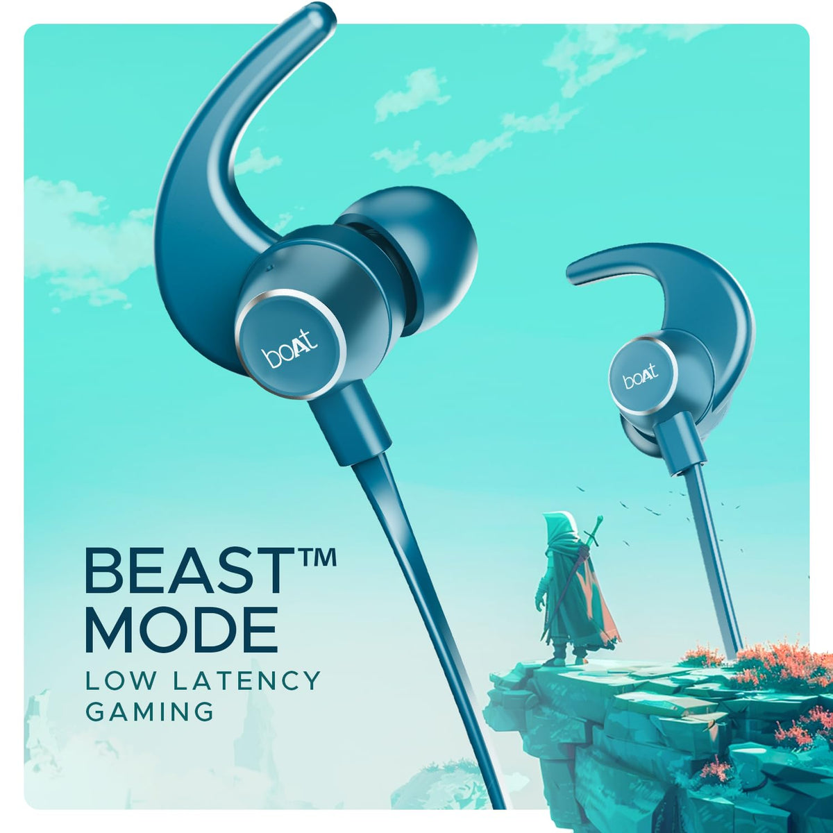 boAt Rockerz 255 Pro+, 60H Battery, Fast Charge, IPX7, Dual Pair,Low Latency,Magnetic Buds, App Support, in Ear Bluetooth Neckband, Wireless with Mic Earphones (Teal Grey)