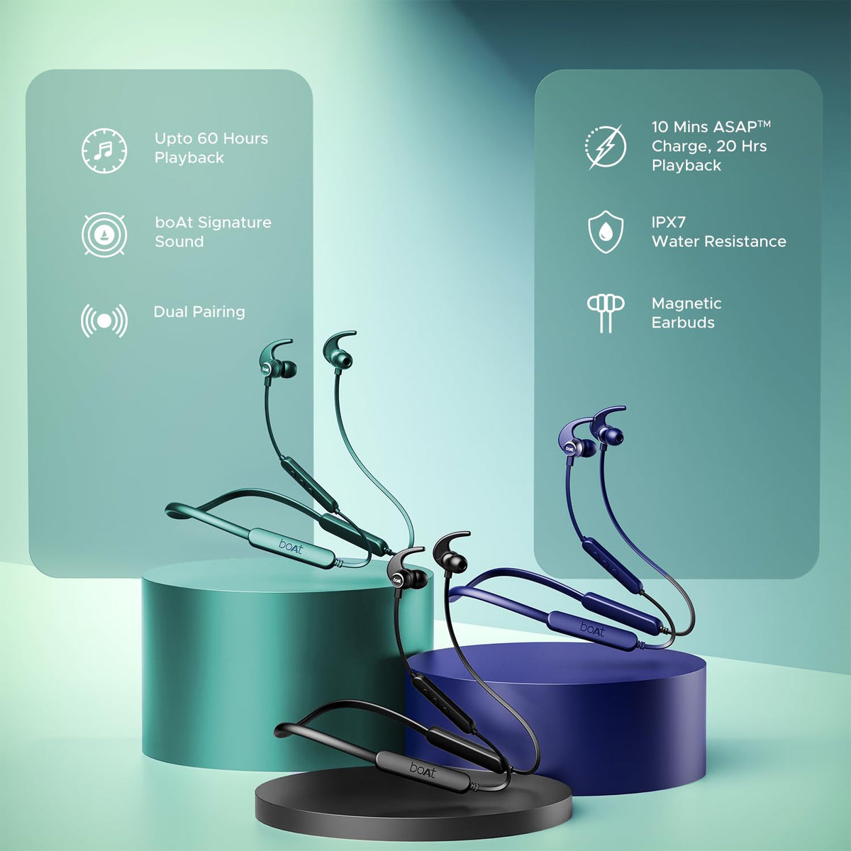 boAt Rockerz 255 Pro+, 60H Battery, Fast Charge, IPX7, Dual Pair,Low Latency,Magnetic Buds, App Support, in Ear Bluetooth Neckband, Wireless with Mic Earphones (Cosmic Grey)