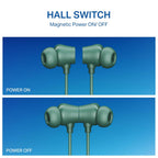 boAt Rockerz 301 ANC, (~30dB) ANC, 13mm Drivers,ENx, 40ms Low Latency, Hall Switch, Stream Ad Free Music via App Support, Bluetooth Neckband, Wireless with Mic Earphones (Green)