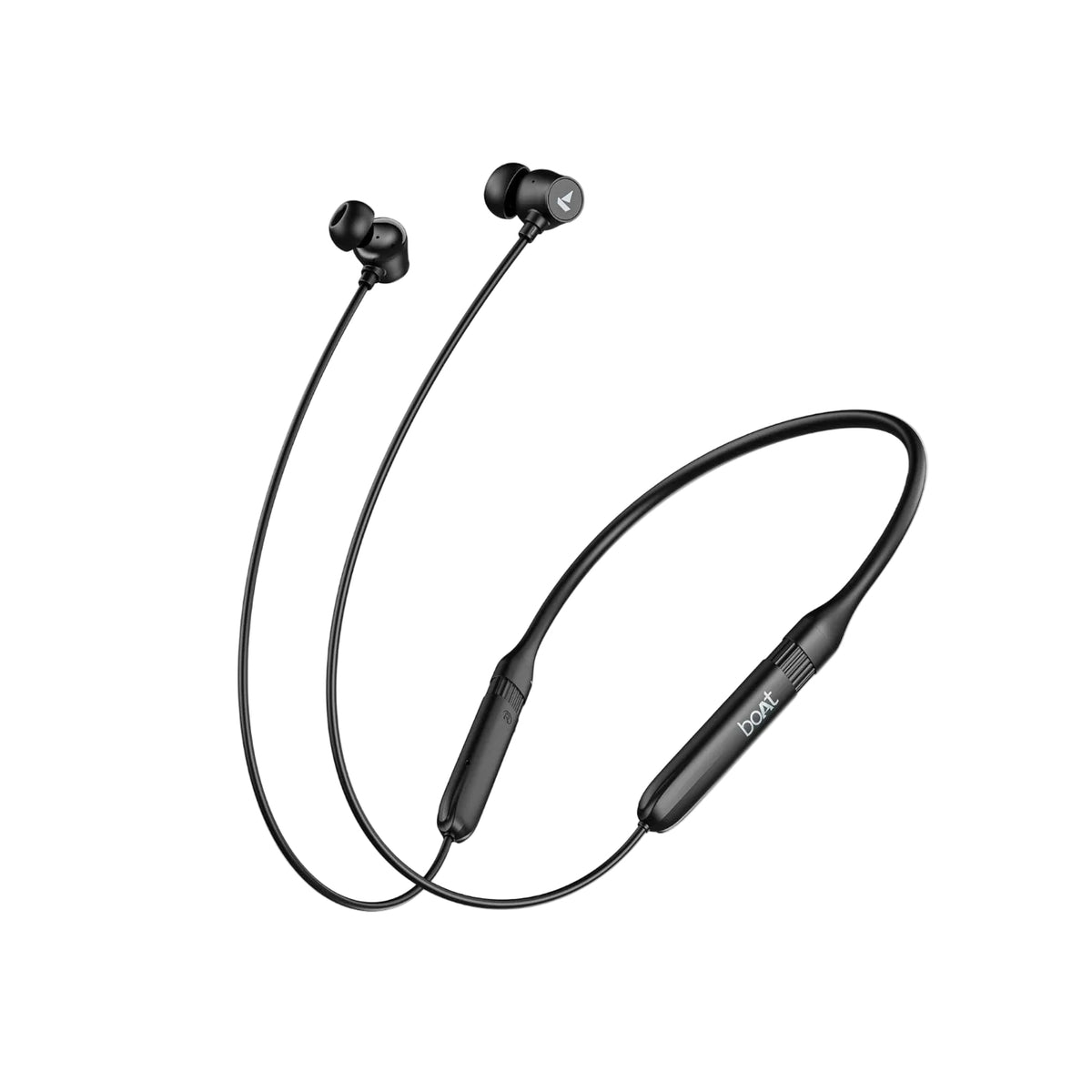 boAt Rockerz 301 ANC, (~30dB) ANC, 13mm Drivers,ENx, 40ms Low Latency, Hall Switch, App Support, Bluetooth Neckband, Wireless with Mic Earphones (Onyx Black)