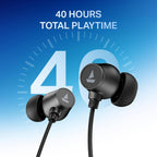 boAt Rockerz 301 ANC, (~30dB) ANC, 13mm Drivers,ENx, 40ms Low Latency, Hall Switch, App Support, Bluetooth Neckband, Wireless with Mic Earphones (Onyx Black)