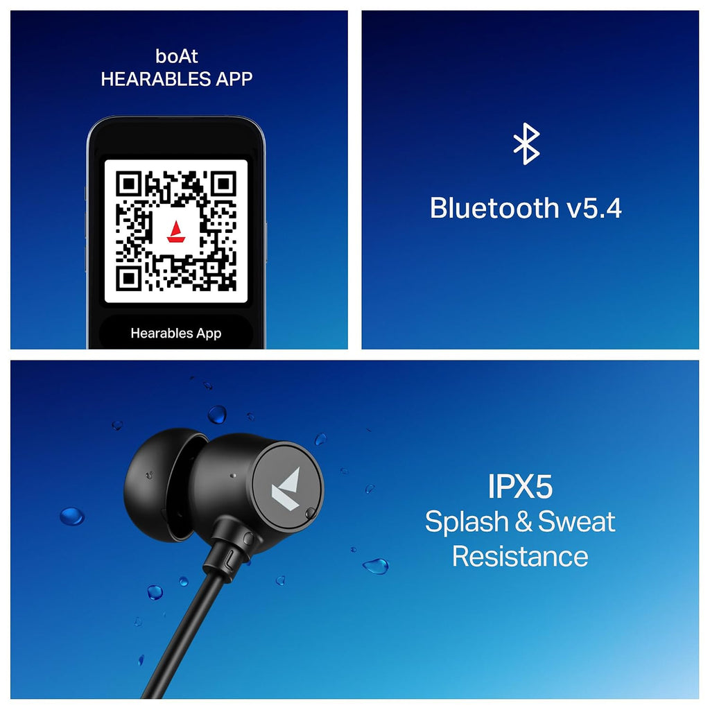 boAt Rockerz 301 ANC, (~30dB) ANC, 13mm Drivers,ENx, 40ms Low Latency, Hall Switch, App Support, Bluetooth Neckband, Wireless with Mic Earphones (Onyx Black)