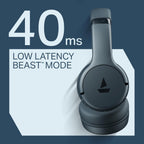 boAt Rockerz 411, 40Ms Low Latency, 40Hrs Battery, 40Mm Drivers, ENx Tech, App Support, Bluetooth Headphones, Wireless Over Ear Headphone with Mic (Bold Blue)